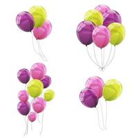 set di palloncini lucidi a colori illustrazione vettoriale