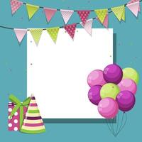 colore lucido buon compleanno palloncini banner sfondo illustrazione vettoriale