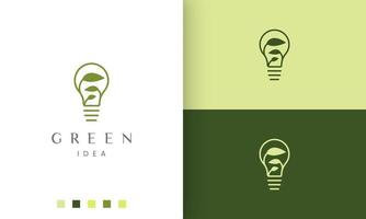 logo della lampadina naturale in stile semplice e minimalista vettore