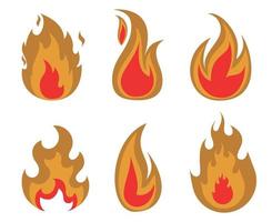 disegno dell'illustrazione della raccolta del fuoco della torcia fiammeggiante con la fiamma con fondo bianco white vettore