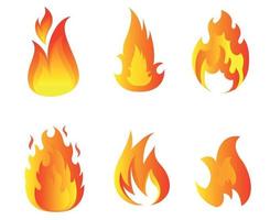 disegno torcia fuoco raccolta simboli fiamma illustrazione astratta vettore su sfondo bianco