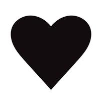Icona del cuore nero piatto isolato su sfondo bianco. Illustrazione vettoriale