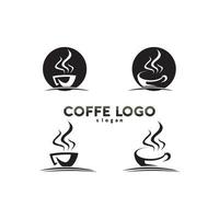 tazza di caffè logo modello icona vettoriale design e caffè nero