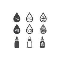 Vape and Vapor logo icon vettore di fumo e set design per vapers vaping device e lifestyle moderno smoking