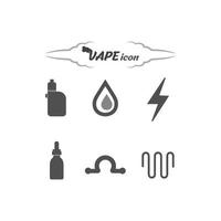 Vape and Vapor logo icon vettore di fumo e set design per vapers vaping device e lifestyle moderno smoking