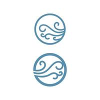 simbolo e logo vettoriale dell'icona dell'onda d'acqua