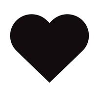 Icona del cuore nero piatto isolato su sfondo bianco. Illustrazione vettoriale