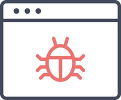icona del bug del sito web vettore
