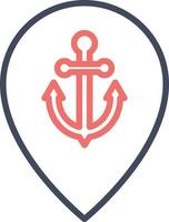 icona della posizione del porto marittimo vettore