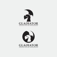 spartano casco logo modello icona gladiatore vettore set di cavaliere