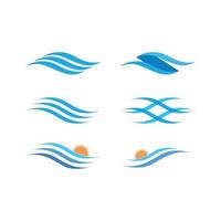 onda d'acqua icona vettore e design ocean beach logo business e natura abstract