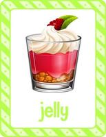 flashcard del vocabolario con la parola gelatina vettore