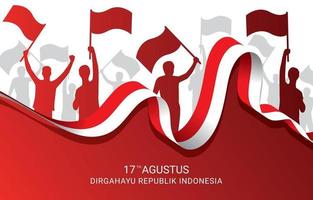 sfondo del giorno dell'indipendenza dell'indonesia vettore