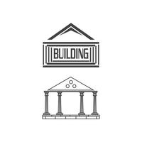 antico pilastro colonne greco roma atene edificio storico logo design vettore