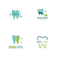 dente denti dentista odontoiatria dentale con design logo stelle vettore