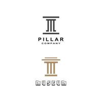 antico pilastro colonne greco roma atene edificio storico logo design vettore