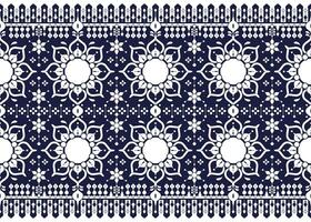 geometrico e mandala etnico tessuto modello su blu sfondo per stoffa tappeto sfondo sfondo involucro eccetera. vettore