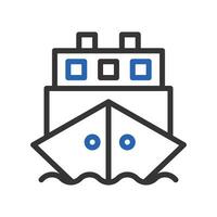 barca icona duocolor blu grigio estate spiaggia simbolo illustrazione. vettore