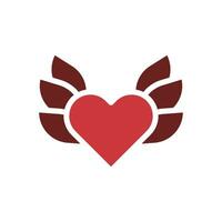amore icona solido Marrone rosso stile San Valentino illustrazione simbolo Perfetto. vettore