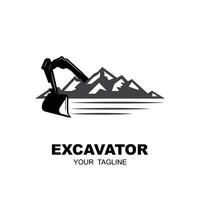 scavatrice logo vettore icona illustrazione design