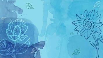 astratto sfondo blu lusso minimo stile sfondo con schema arte fiore e botanico foglie, biologico forme, acquerello. vettore sfondo per striscione, manifesto, ragnatela e confezione.