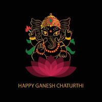 contento ganesh chaturthi. Festival di India. ganesh puja. signore ganesh pittura vettore