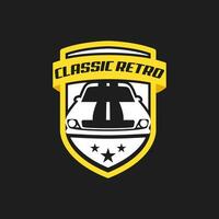 classico retrò auto scudo moderno logo design vettore