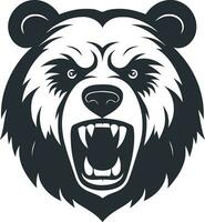 orso logo vettore arrabbiato feroce coraggioso pauroso bestia selvaggio esuberante grizzly natura foresta