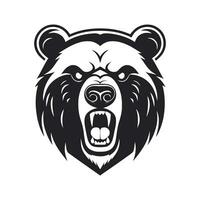 orso logo vettore arrabbiato feroce coraggioso pauroso bestia selvaggio esuberante grizzly natura foresta