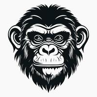 scimmia vettore logo semplice realistico natura primate Africa gorilla bertuccia scimpanzé arte disegno illustrazione selvaggio animale