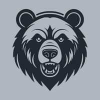 orso logo vettore arrabbiato feroce coraggioso pauroso bestia selvaggio esuberante grizzly natura foresta