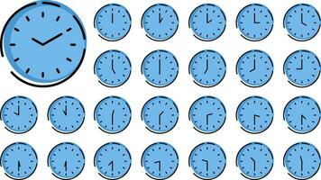 orologio icona vettore impostato ogni metà ora