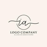 iniziale ia femminile logo collezioni modello. grafia logo di iniziale firma, nozze, moda, gioielliere, boutique, floreale e botanico con creativo modello per qualunque azienda o attività commerciale. vettore