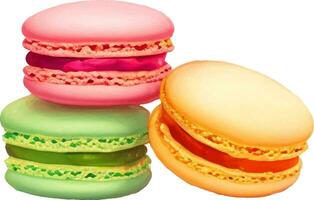 colorato macarons dettagliato bellissimo mano disegnato vettore illustrazione