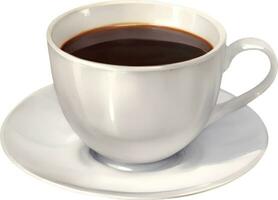 nero caffè nel un' tazza mano disegnato pittura illustrazione isolato vettore
