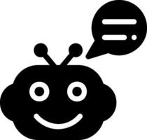 icona del glifo con chat bot vettore