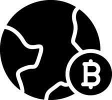 icona del glifo bitcoin vettore