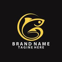 gancio mare pesce logo design vettore