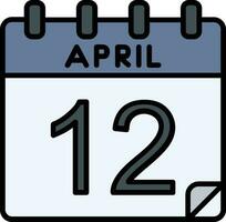 12 aprile glifo icona vettore