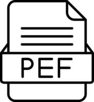 pef file formato linea icona vettore