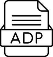 adp file formato linea icona vettore