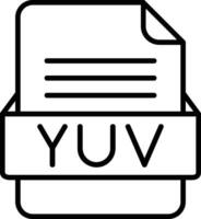 yuv file formato linea icona vettore