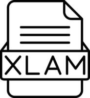 xlam file formato linea icona vettore