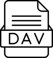 dav file formato linea icona vettore