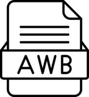 awb file formato linea icona vettore