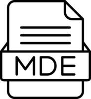 mde file formato linea icona vettore