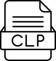 clp file formato linea icona vettore