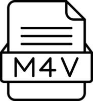 m4v file formato linea icona vettore