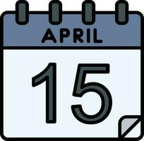15 aprile glifo icona vettore