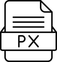 px file formato linea icona vettore